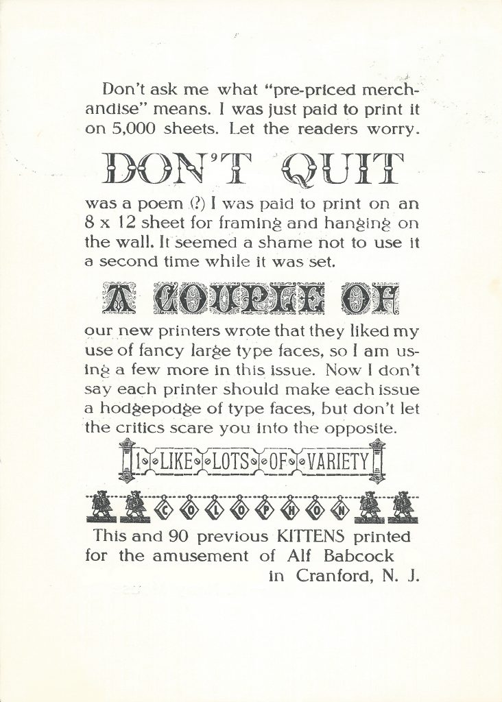 The Kitten - Number 91, September 1969 - Page 4