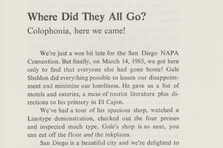 Foolsgold - Number 8, March 1985 - Page 1