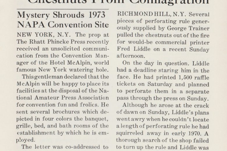 National Calamity - Number 4, January 1972 - Page 1