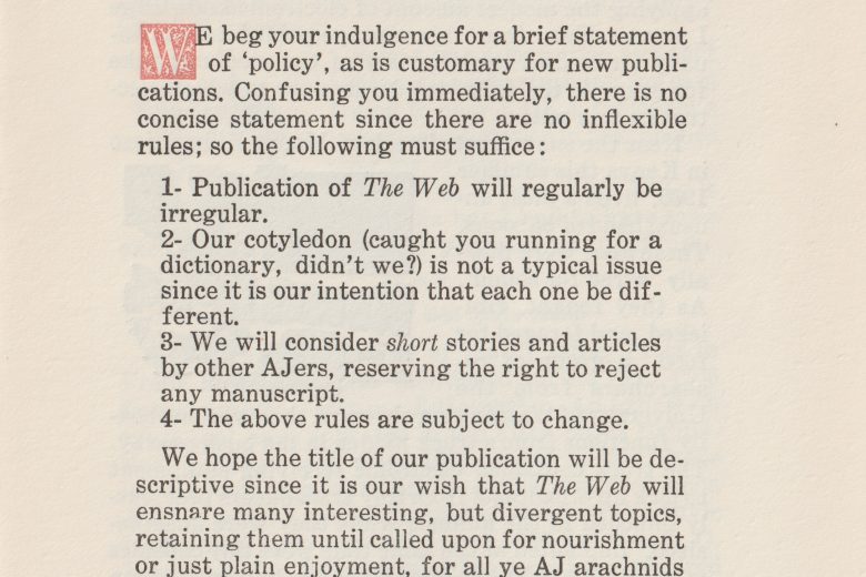 The Web - Number 1, December 1965 - Page 1