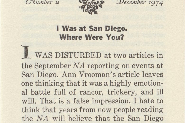 The Rosewood Rambler - Number 2, December 1974 - Page 1