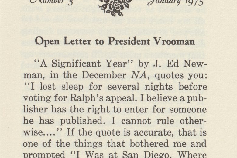 The Rosewood Rambler - Number 3, January 1975 - Page 1