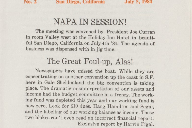 San Diego Scuttlebutt - Number 2, July 1984 - Page 1